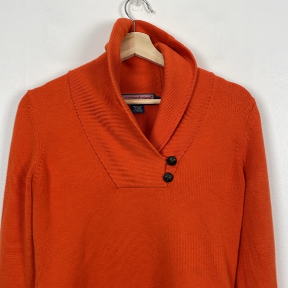 Vineyard Vines Womens S Button Closure Pullover Stretch Sweater High Collar Top - Picture 3 of 8